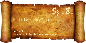 Sziller Béla névjegykártya