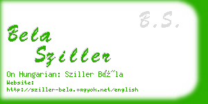 bela sziller business card